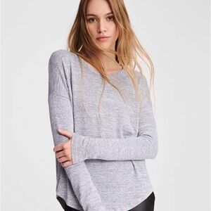 Rag & Bone The Knit Grey Long Sleeve Tee with Pocket